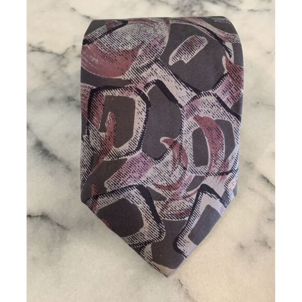 Serica 100% Silk Geometric Brocade Tie Made In Italy